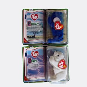 Vintage TY Teenie Beanie Babies Legends 1994 McDonald's – Chilly & Peanut NEW